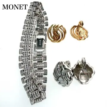 MONET 팔찌 귀찌 세트 실버 골드 로고 각인