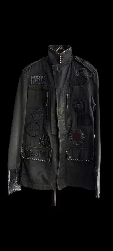 Roen 스터드 장식 밀리터리 자켓 짙은 녹색 다크 그린 사이즈 44