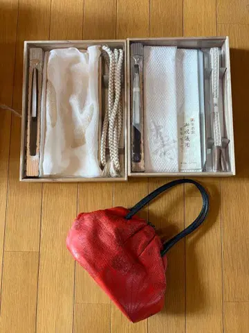 기모노 오비 빨간색 일본 의류용 세트