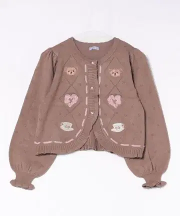 axes femme kawaii Rosy Bear 니트 가디건