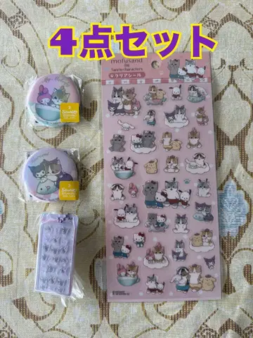 mofusand 산리오 모프 샌드 클리어 씰 캔뱃지 쿠로미 본드