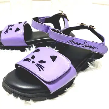 ANNA SUI mini 샌들 고양이 퍼플 23cm 새상품급