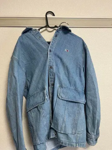 TOMMY 후드 부착 데님 자켓