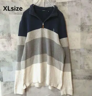 HAZZYS 헤지스 XLsize 하프 지퍼 맨투맨 자수 로고
