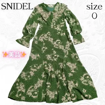 SNIDEL 스나이델 빅 자수 칼라 프린트 원피스 꽃무늬