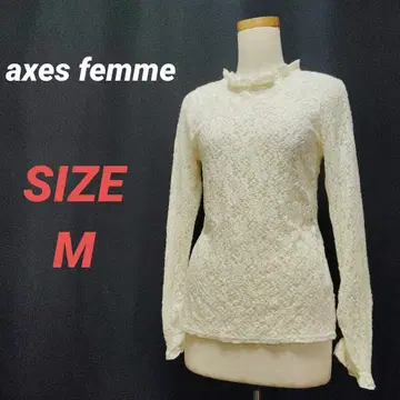 axes femme 엑시즈팜 전체 레이스 티셔츠 긴팔 꽃무늬 비침