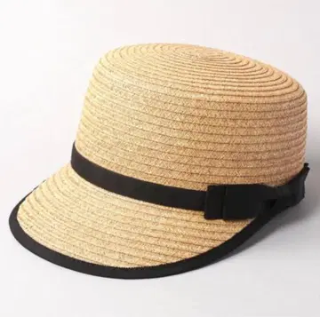 카시라 헌팅 캡 리본 밀짚모자