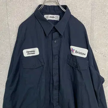 CINTAS 신타스 USA제 워크 셔츠 기업 로고 와펜 네이비 3XL