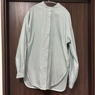 비어즐리 개더 커프스 스트라이프 셔츠