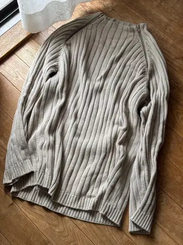 프랑스 구제 의류 더블 지퍼 코튼 니트