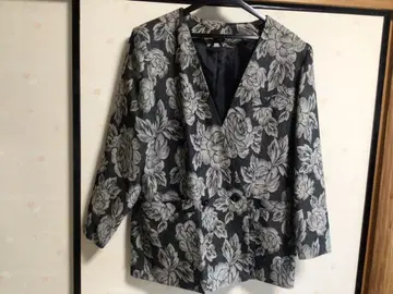 꽃무늬 블레이저 자켓 수트 셋업 레트로 빈티지