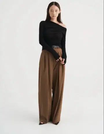 베니카 더블턱 코쿤 팬츠 브라운 2