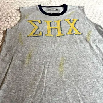 보로 가공 T셔츠 soe 아카이브 S2 LOW WRECK 그리스 문자