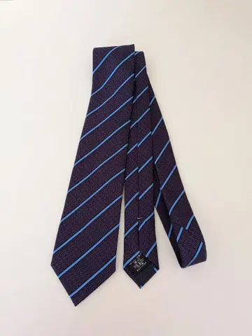 Ermenegildo Zegna 넥타이 보라색과 스카이블루 스트라이프