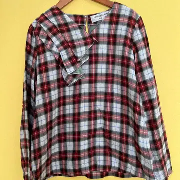 united bamboo 체크 무늬 프릴 블라우스 사이즈 4