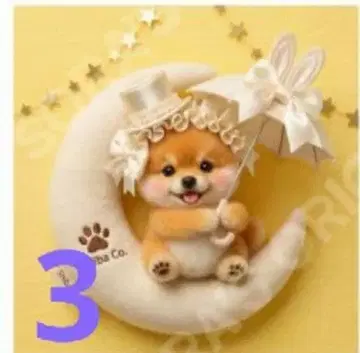 오더 페이지 손수건 552 초승달 강아지 패턴 핸드메이드 4/24