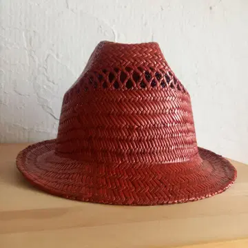 DONNA 이탈리아제 스트로우 햇 레드 칸비초 미사용