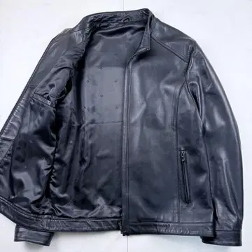 컨디션 최상 가죽 자켓 싱글 라이더 양가죽 스탠드 카라 XL