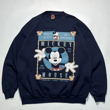90s 디즈니 USA제 맨투맨 XL 네이비 미키 8184B