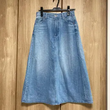 데님 롱 스커트 라이트 블루 스튜디오 클립 studio clip