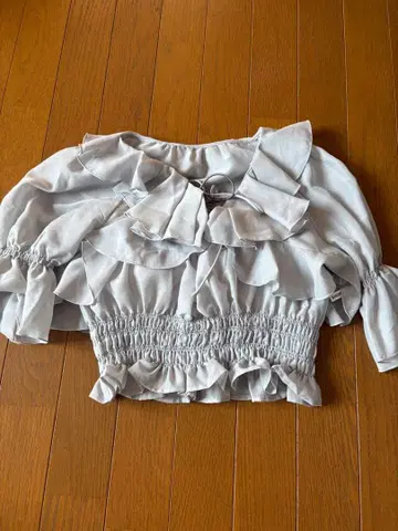 snidel 스나이델 프릴 아이스 그레이 상의