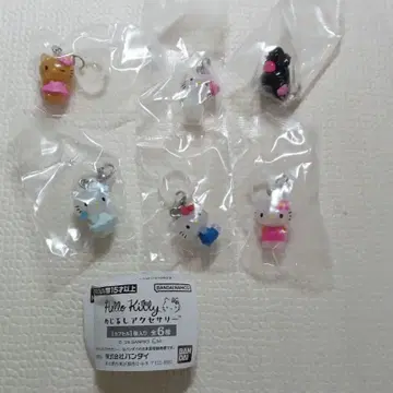[hm9] 헬로키티 메지루시 액세서리 가챠 전 6종 컴플리트 세트