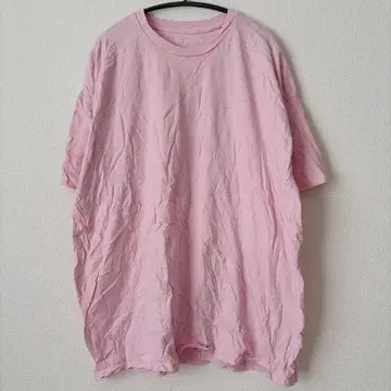 빈티지 티셔츠 크루넥 반팔 평소매 무지 빅 사이즈 복숭아 봄/여름