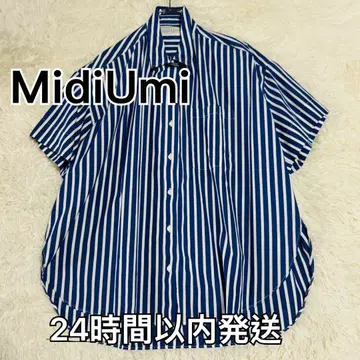 MidiUmi 미디우미 반팔 셔츠 빅 실루엣 일본제 스트라이프