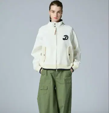 DSC / D 로고 로프 자수 던롭 니트 블루종