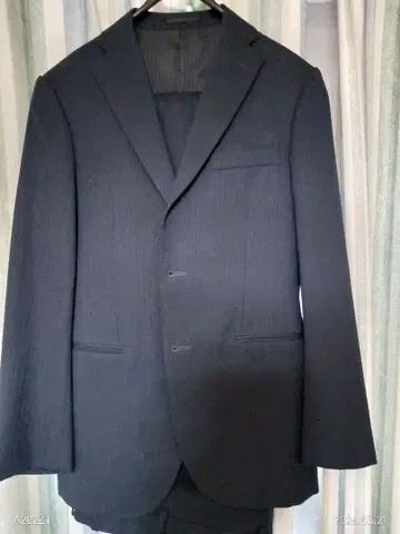 [타카큐] 비즈니스 정장 네이비 싱글 수트 스트라이프 패턴 남성용