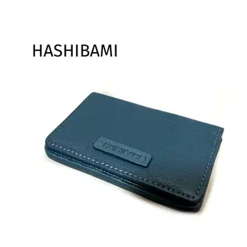 [하시바미] 네이비 가죽 명함 카드 홀더 마그넷 개폐 남성/여성 지갑
