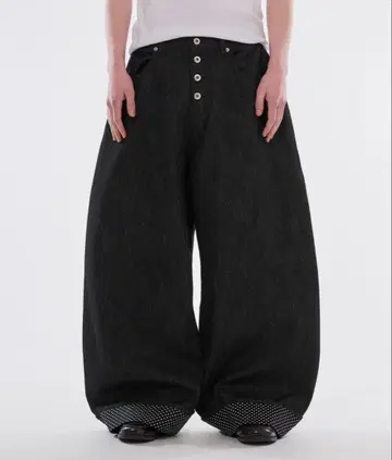 WISH FOR EVER 리지드 데님 블랙 M 사이즈 미사용품