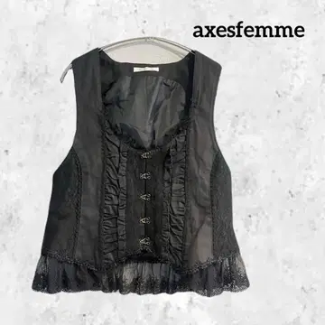 axesfemme 프릴 베스트 레이스 y2k 고스로리 코스프레 지레