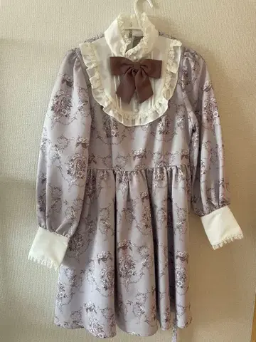 Ank Rouge 연보라 프릴 리본 원피스