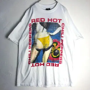 3763 RedHotChiliPeppers 렛치리 T셔츠 화이트