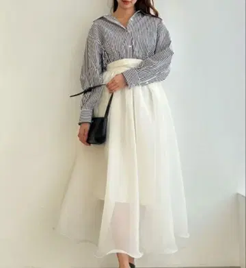 [택 포함 새상품] SNIDEL 오간자 볼륨 스커트