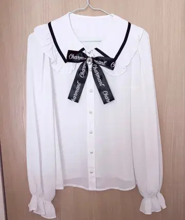 Ank Rouge 비쥬 로고 리본 블라우스