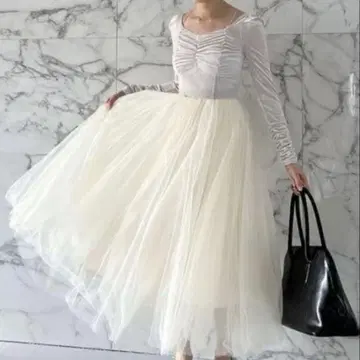 스나이델 Chacott 벨로아 x 튤 원피스