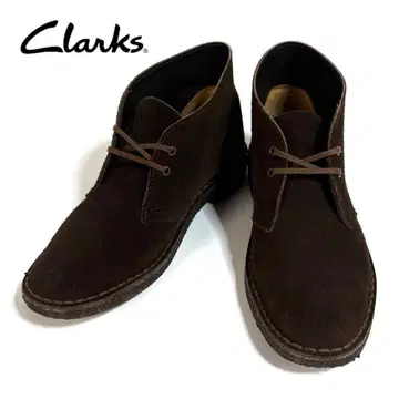 [새상품급] Clarks 스웨이드 가죽 처카 부츠 브라운 39 영국제