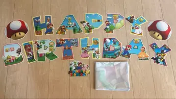 슈퍼 마리오 브라더스 생일 장식 태피스트리 & 가랜드