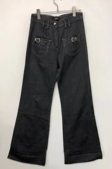 Y2K MORGAN 구제 의류 벨트 디자인 부츠컷 데님 청바지