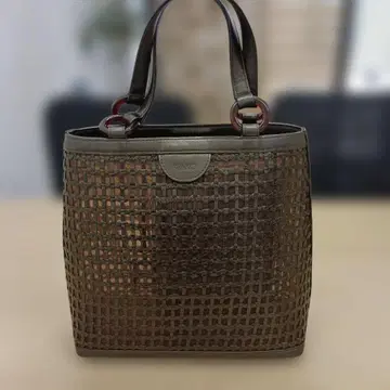 WAKO 브라운 메쉬 토트백 중형