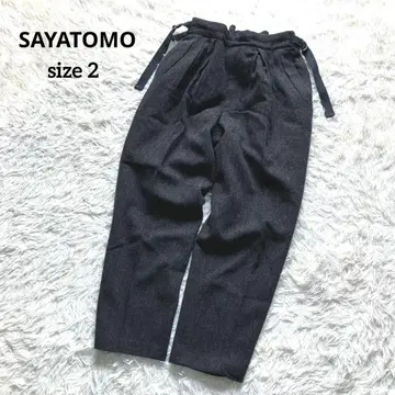 사야토모 SAYATOMO 하카마 헤링본 팬츠 울 사이즈 2