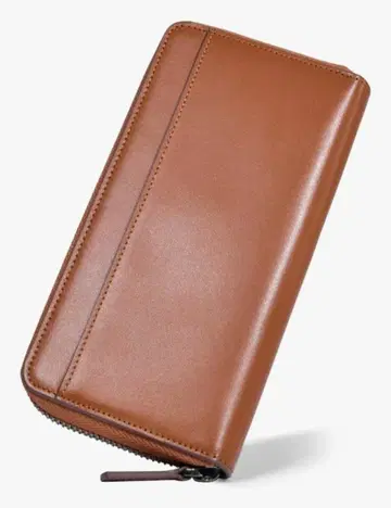 지갑 남성용 장지갑 도치기 가죽 천연 가죽 대용량 YKK 지퍼 브라운