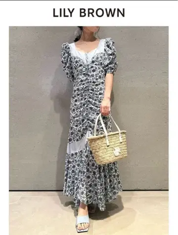 LILY BROWN 쉬폰 도킹 바리에 프린트 원피스