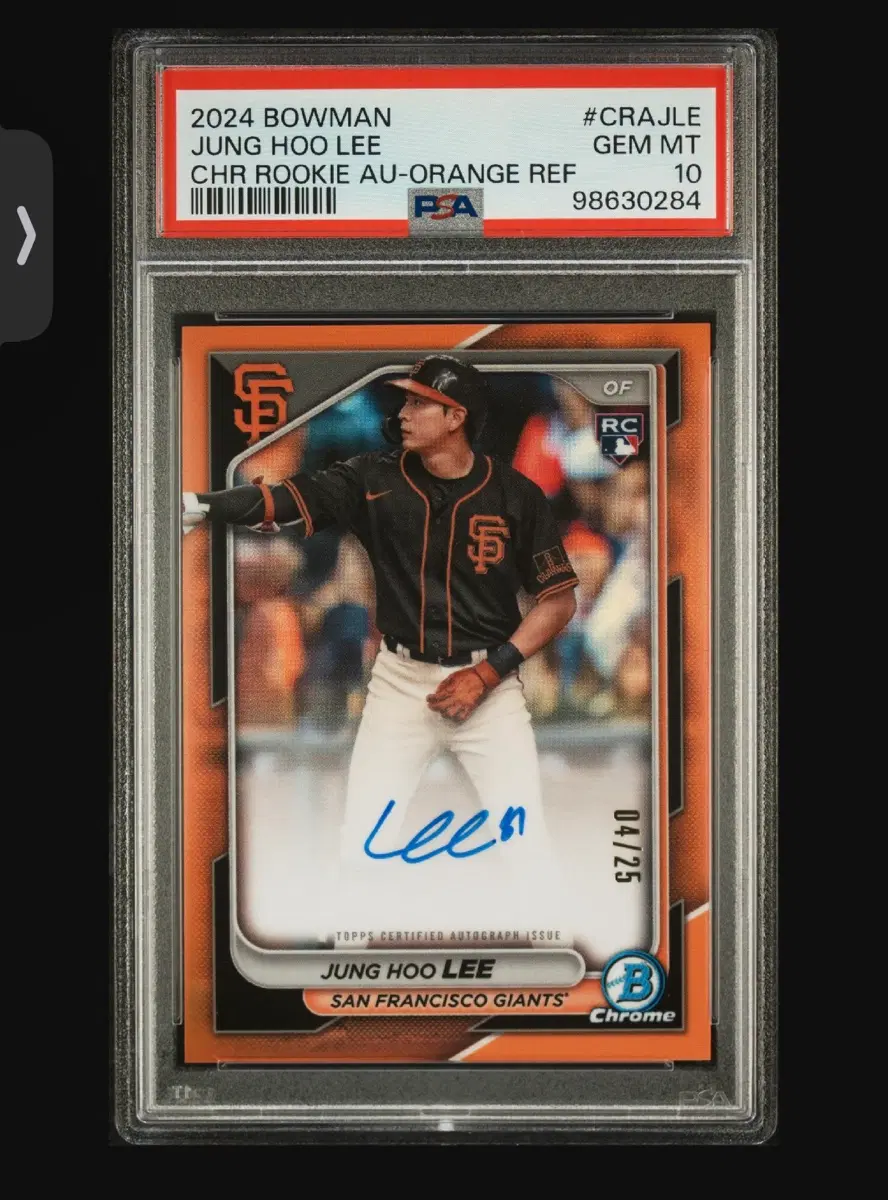 2024 이정후 Bowman 크롬 오렌지 25한정 바우만 psa10 pop6