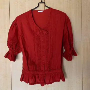 PINK HOUSE 핑크하우스 피코 프릴 리본 블라우스