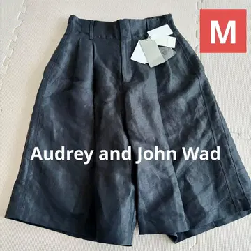 [ 새상품 ] 오드리앤존와드 M 하프 팬츠 블랙 하이웨스트 린넨