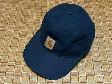 칼하트 로고 가죽 와펜 야구 모자 / 블랙 로고 자수 블랙