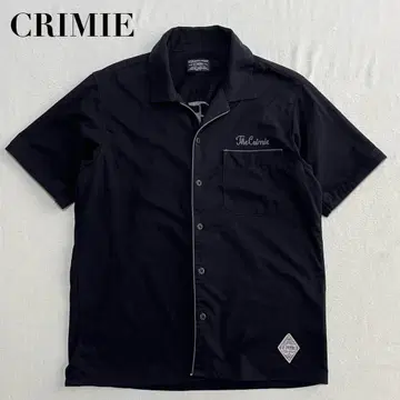 CRIMIE 클라이미 반팔 셔츠 오픈 카라 레이온 자수 M 일본제